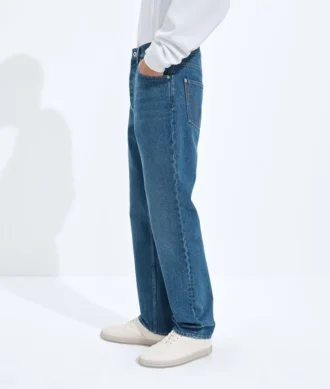 Jeans mit geradem Bein in mittlerem Indigo