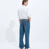 Jeans mit weitem Bein in mittlerem Indigo Jeans mit weitem Bein in mittlerem Indigo
