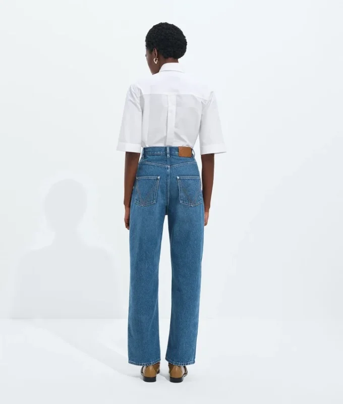 Jeans mit weitem Bein in mittlerem Indigo Jeans mit weitem Bein in mittlerem Indigo