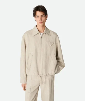 Kimono-Blouson aus Viskose und Seide