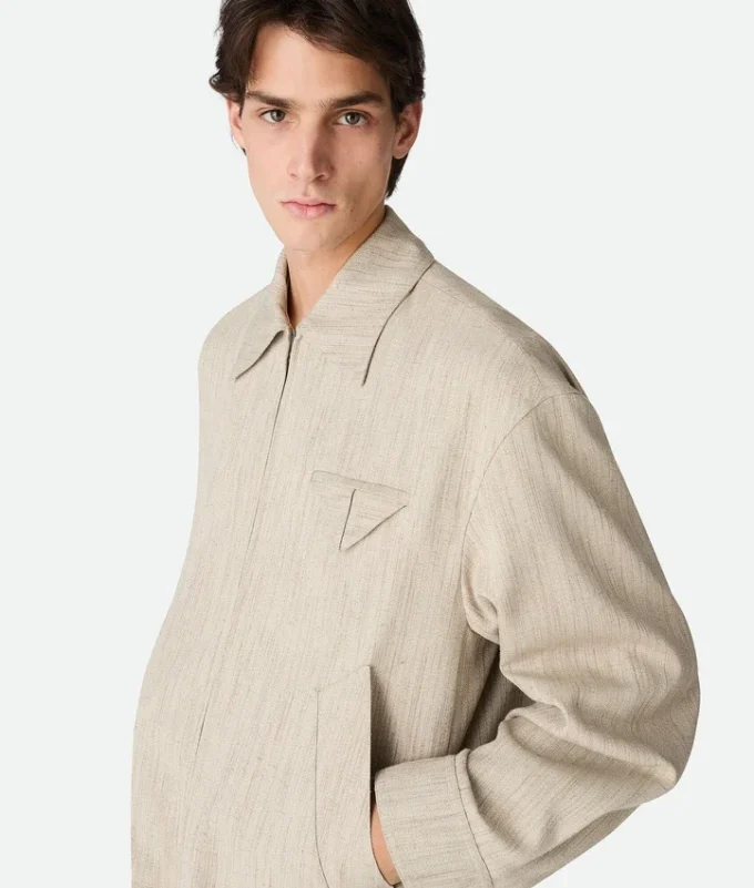 Kimono-Blouson aus Viskose und Seide
