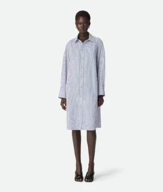 Kleid aus Baumwollpopeline mit Nadelstreifen