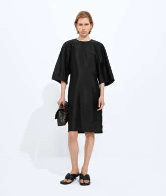 Kleid aus gewaschenem Baumwoll- und Viskose-Twill