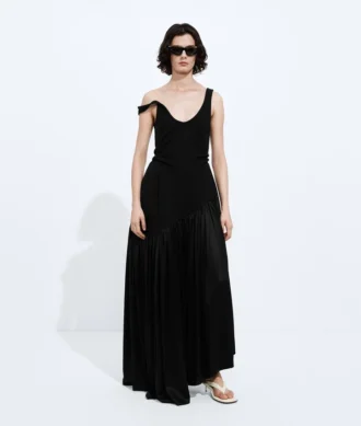 Kleid aus Stretch-Baumwolle und Seide