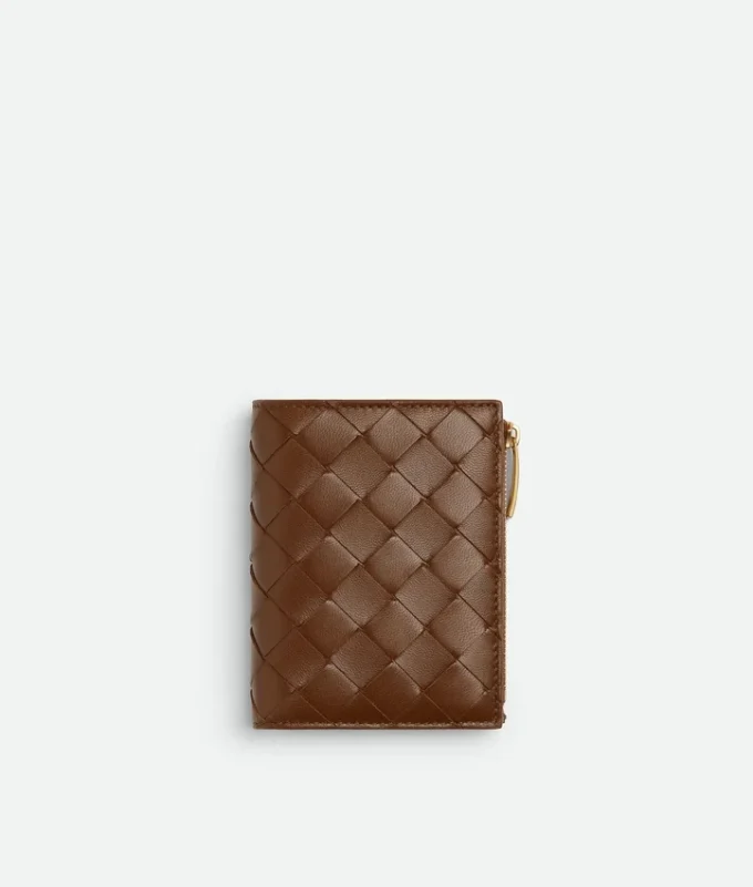 Kleine Brieftasche aus Intrecciato-Leder