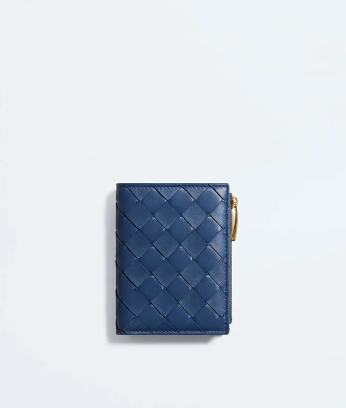 Kleine Brieftasche aus Intrecciato-Leder Kleine Brieftasche aus Intrecciato-Leder