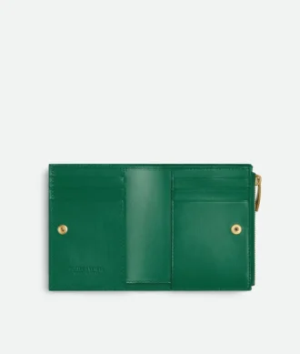 Kleine Brieftasche aus Intrecciato-Leder