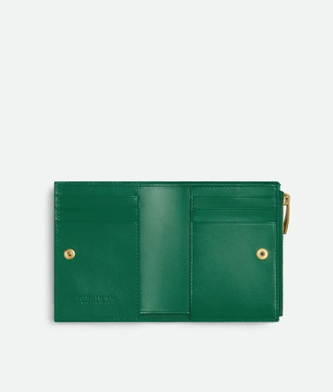 Kleine Brieftasche aus Intrecciato-Leder Kleine Brieftasche aus Intrecciato-Leder