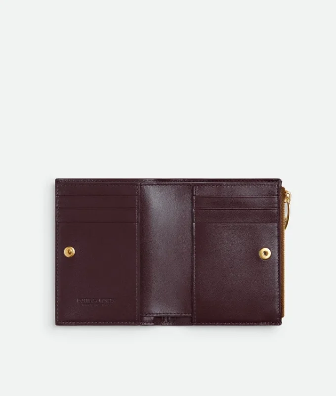 Kleine Brieftasche aus Intrecciato-Leder