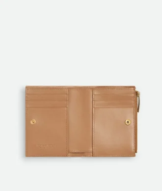Kleine Brieftasche aus Intrecciato-Leder