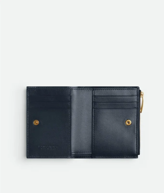 Kleine Brieftasche aus Intrecciato-Leder Kleine Brieftasche aus Intrecciato-Leder