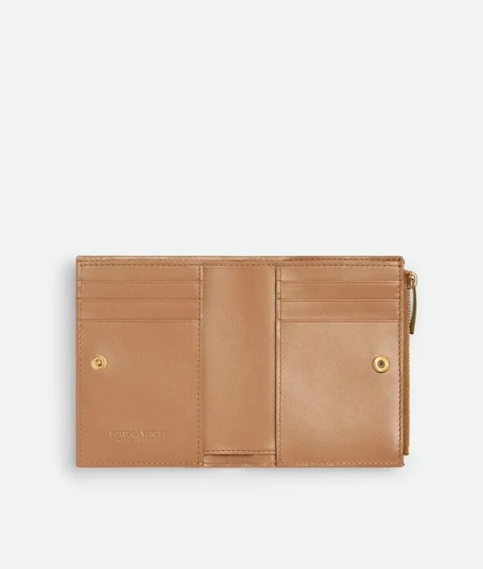 Kleine Brieftasche aus Intrecciato-Leder Kleine Brieftasche aus Intrecciato-Leder
