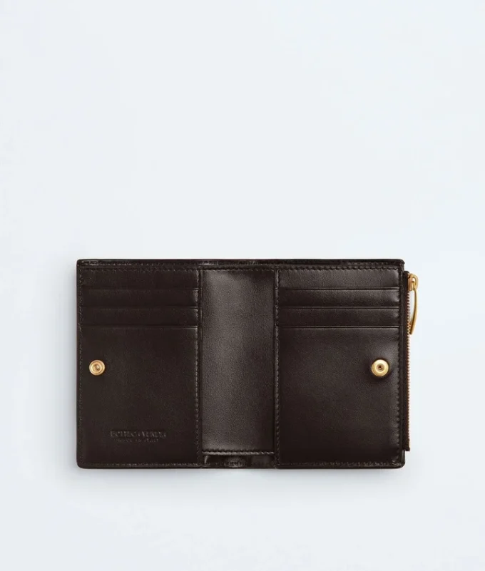 Kleine Brieftasche aus Intrecciato-Leder Kleine Brieftasche aus Intrecciato-Leder