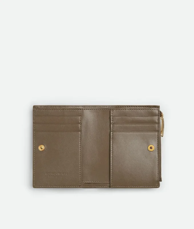 Kleine Brieftasche aus Intrecciato-Leder Kleine Brieftasche aus Intrecciato-Leder