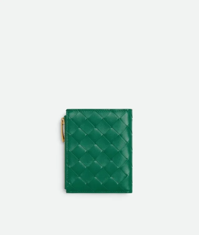 Kleine Brieftasche aus Intrecciato-Leder Kleine Brieftasche aus Intrecciato-Leder