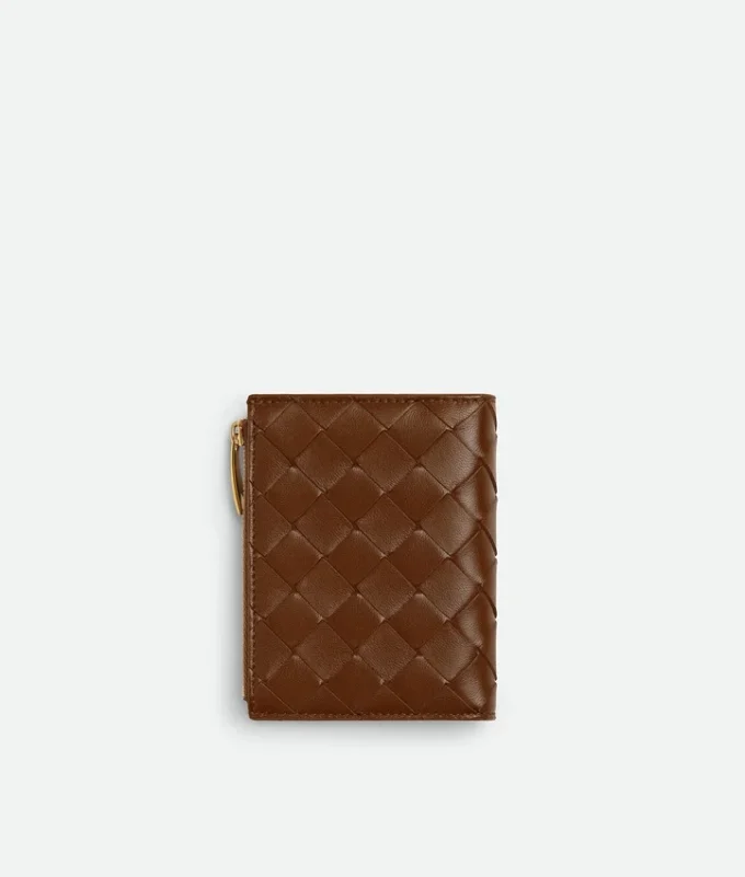 Kleine Brieftasche aus Intrecciato-Leder