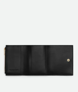 Kleine dreifach gefaltete Brieftasche aus Intrecciato