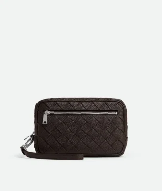 Kleine Intrecciato-Pouch mit Handschlaufe