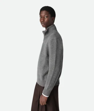 Kompakter Kaschmir-Pullover mit Reißverschluss
