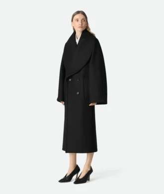 Langer Mantel aus Stretch-Wolle