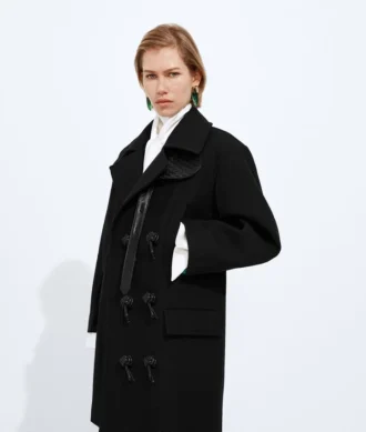 Mantel aus Wolle und Mohair-Gabardine