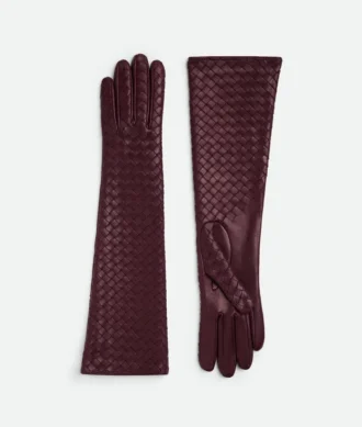 Midi-Handschuhe aus Intrecciato-Leder