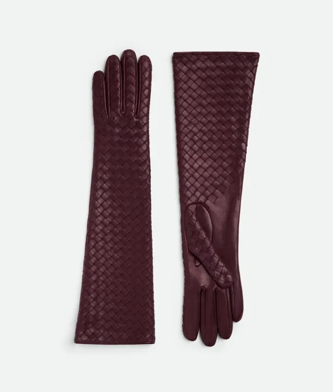 Midi-Handschuhe aus Intrecciato-Leder Midi-Handschuhe aus Intrecciato-Leder
