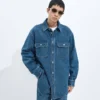 Overshirt aus mittelblauem Indigo-Denim Overshirt aus mittelblauem Indigo-Denim