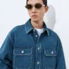 Overshirt aus mittelblauem Indigo-Denim Overshirt aus mittelblauem Indigo-Denim