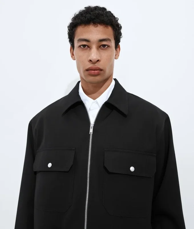 Overshirt aus Wolle „Grain De Poudre“ Overshirt aus Wolle „Grain De Poudre“