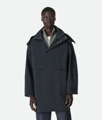 Parka mit Kapuze aus gebondeter Tech-Wolle