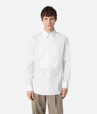 Popeline-Hemd mit Plastron