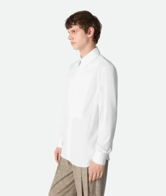 Popeline-Hemd mit Plastron