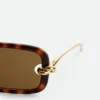 Rechteckige Sonnenbrille mit Knot Rechteckige Sonnenbrille mit Knot