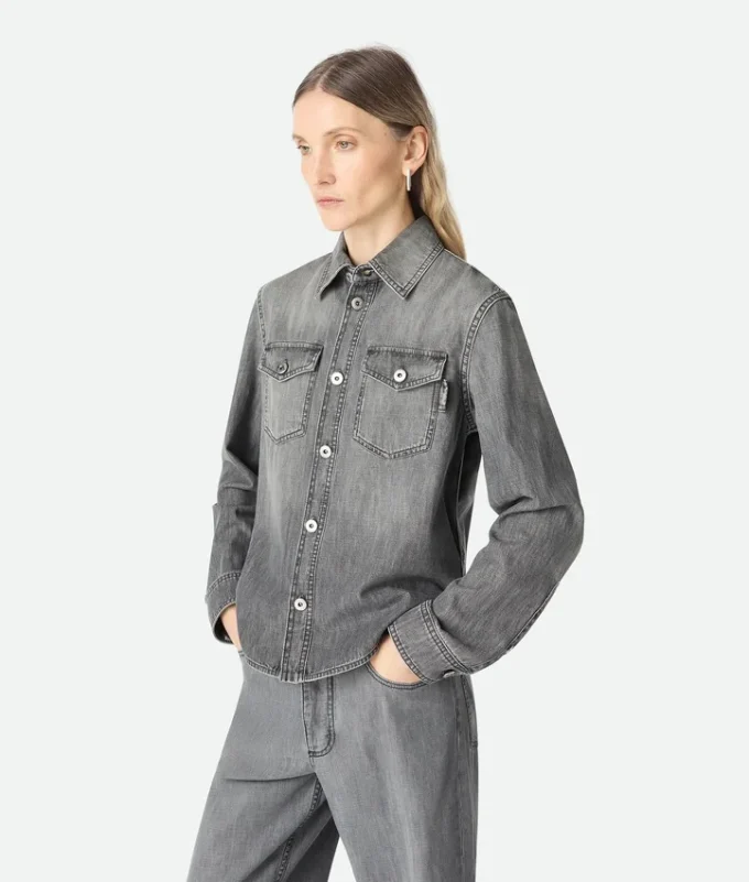 Schwarzes Jeanshemd Schwarzes Jeanshemd