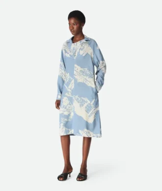 Seidenkleid mit italienischem Postkartenprint