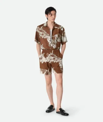 Seidenshorts mit italienischem Postkartenprint