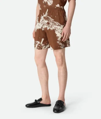 Seidenshorts mit italienischem Postkartenprint