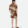 Seidenshorts mit italienischem Postkartenprint Seidenshorts mit italienischem Postkartenprint