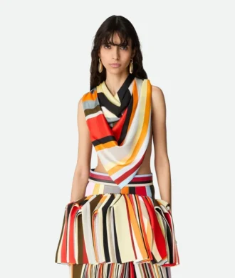 Seidentwill-Foulard mit Streifen Seidentwill-Foulard mit Streifen