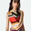 Seidentwill-Foulard mit Streifen Seidentwill-Foulard mit Streifen