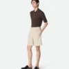 Shorts aus Baumwoll- und Leinen-Twill