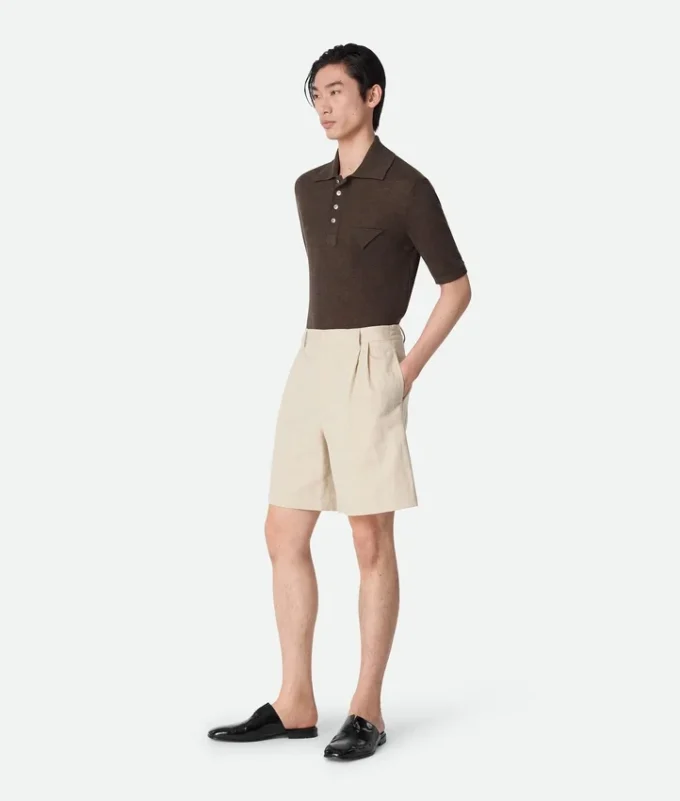 Shorts aus Baumwoll- und Leinen-Twill Shorts aus Baumwoll- und Leinen-Twill