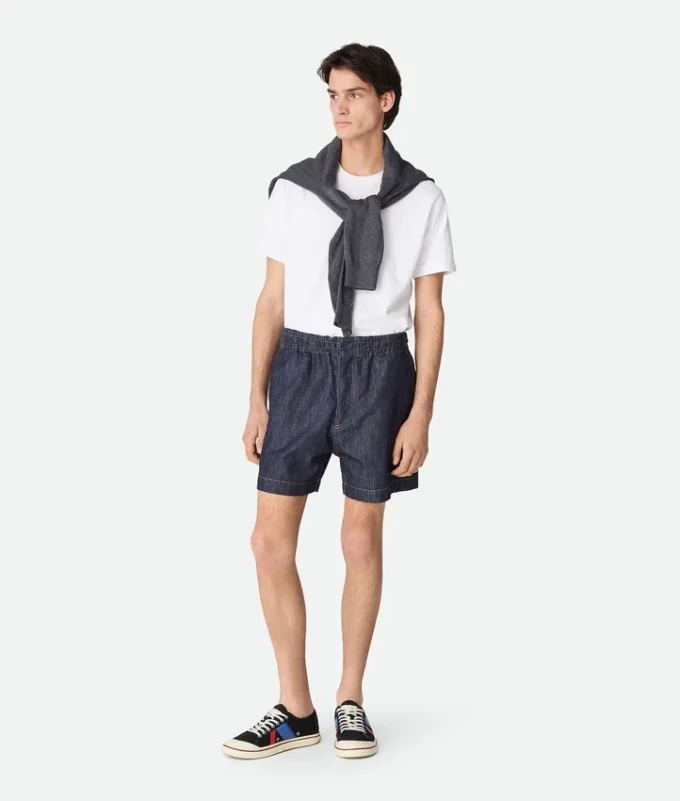 Shorts aus gewaschenem Indigo-Denim Shorts aus gewaschenem Indigo-Denim