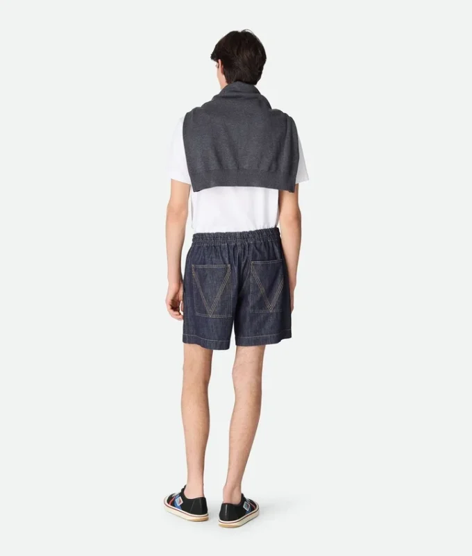 Shorts aus gewaschenem Indigo-Denim Shorts aus gewaschenem Indigo-Denim