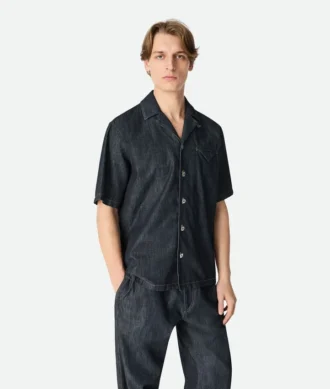 Straight-Fit-Jeanshemd aus gewaschenem Indigo Straight-Fit-Jeanshemd aus gewaschenem Indigo
