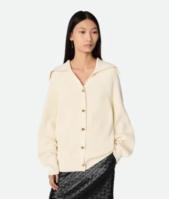 Strickjacke aus Baumwollripp