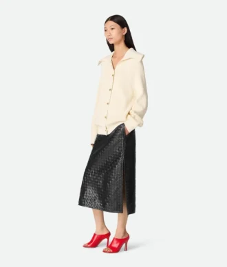 Strickjacke aus Baumwollripp