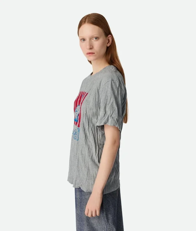 T-Shirt aus bedrucktem Jersey mit Crushed-Effekt T-Shirt aus bedrucktem Jersey mit Crushed-Effekt