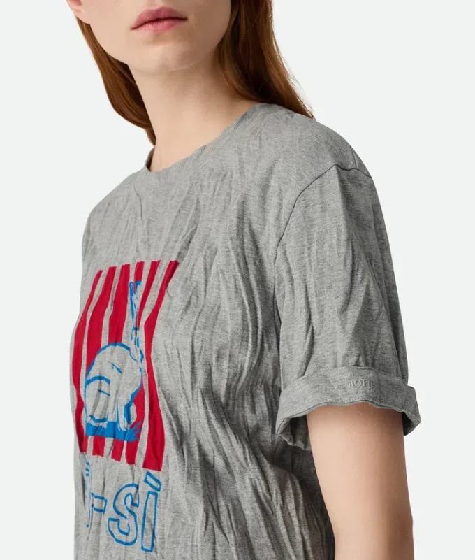 T-Shirt aus bedrucktem Jersey mit Crushed-Effekt T-Shirt aus bedrucktem Jersey mit Crushed-Effekt